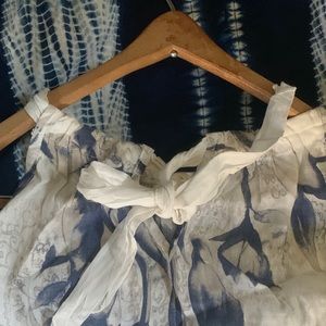 🏞 Italian Linen Blue & White Dress